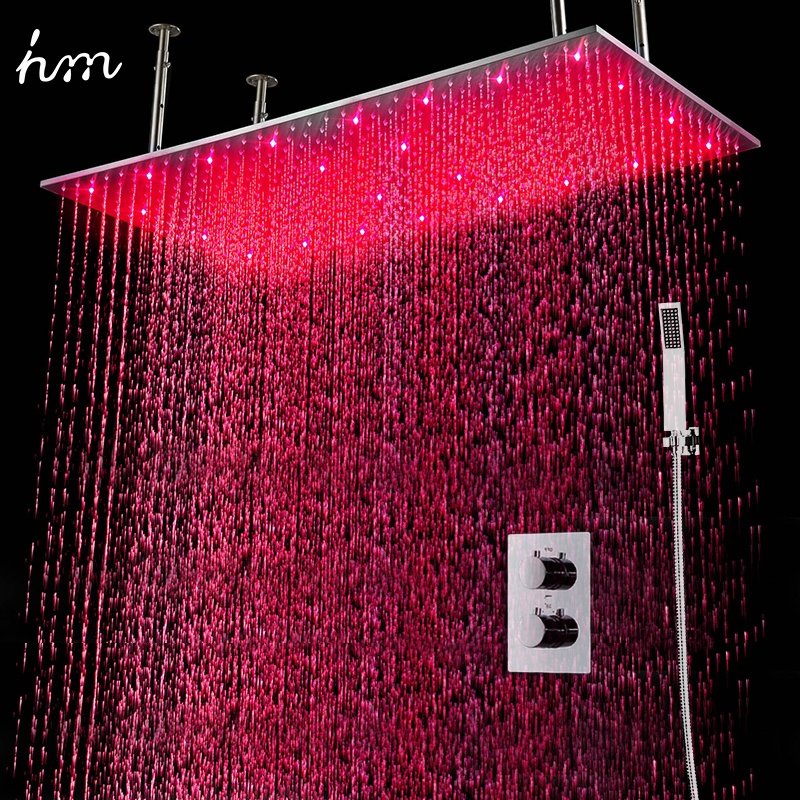 Bathroom 20 X 40 Inch Led Big Top Spray Multi-Function Shower Set
