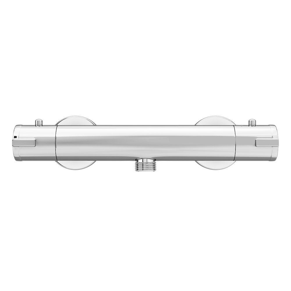 Hotel-Grade Wall-Mounted Thermostatic Shower Mixer Brass Chrome Bottom Outlet Rain-Spray Pattern Thermostatic Bar Shower Valve