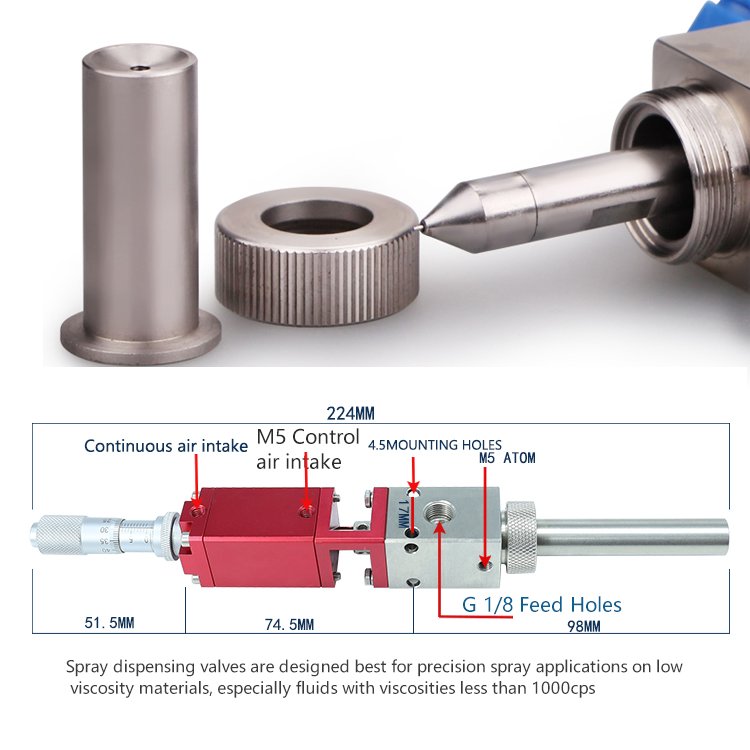 BZY-P24B Pneumatic High frequency spray dispensing valve For Conformal Coating
