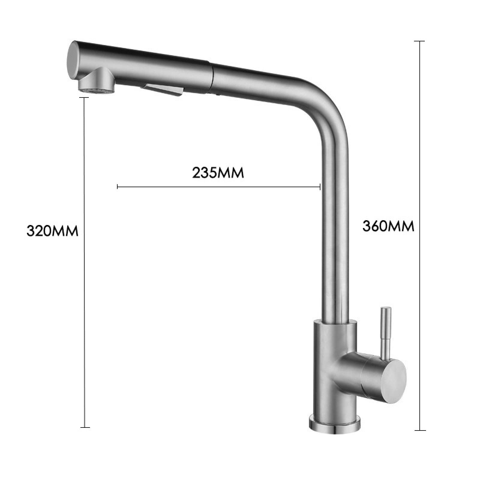 Modern Design Stainless Steel Pull Kitchen Sink Faucet Brushed Black Gourmet Faucet Ceramic Valve Core Spring Kitchen Faucet