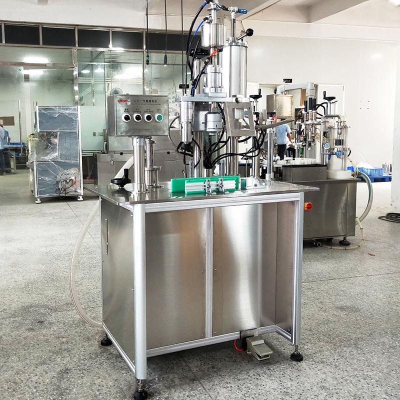 Factory Semi-Automatic 3 in 1 Aerosol Can Filling Machine for Spray Paint Sealing and Bag On Valve Aerosol Filling