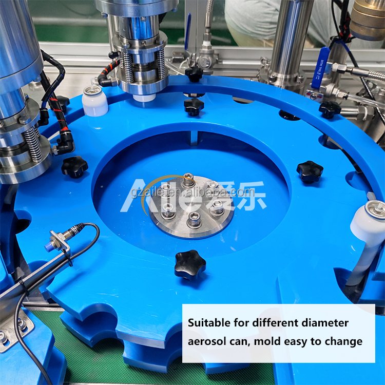 Automatic Double Heads Bag On Valve Aerosol Filling Machine Olive Oil Spray Bov Aerosol Filling Machine