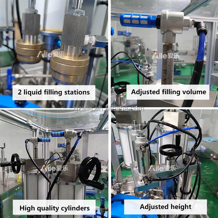Automatic Double Heads Bag On Valve Aerosol Filling Machine Olive Oil Spray Bov Aerosol Filling Machine