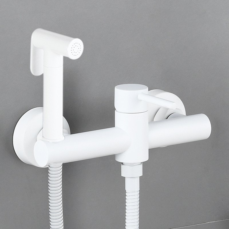 SANIPRO Rose Gold Wall Hung Toilet Bidet Kit for Bathroom, High Pressure Spray Gun Brass Shattaf Sprayer Set