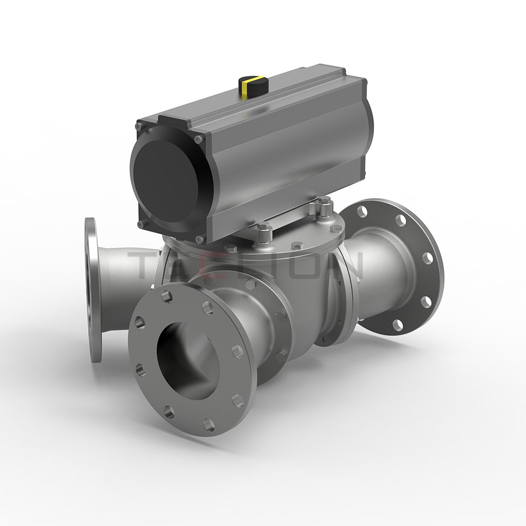 solid conveying diverter valve stainless steel plunger - type 45 - degree angle valve Pneumatic divert seat valve