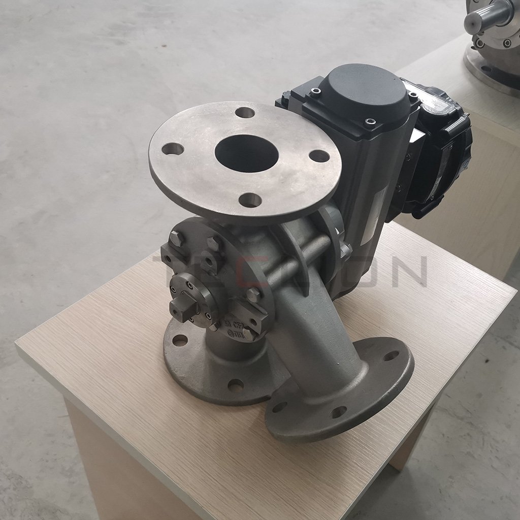 solid conveying diverter valve stainless steel plunger - type 45 - degree angle valve Pneumatic divert seat valve