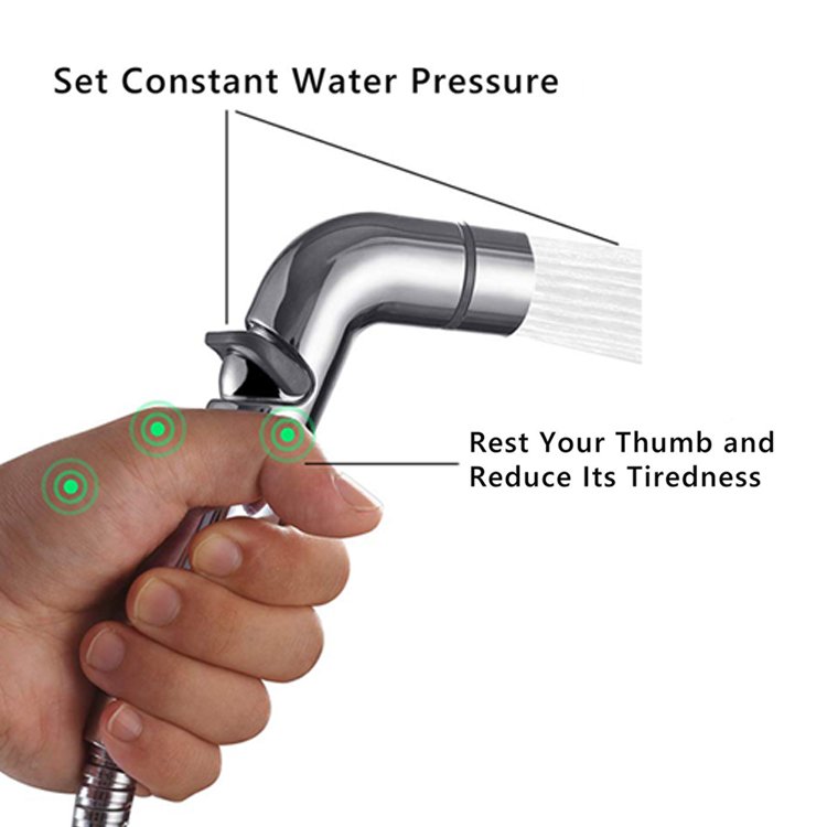 Bathroom Toilet Bidet Sprayer Set with Hot and Cold Mixing Valve Strong Water Chrome