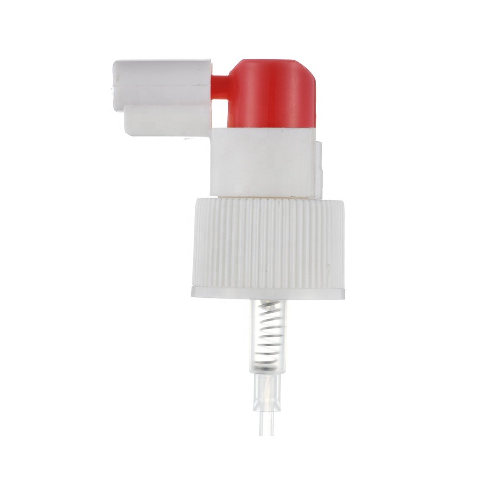 24mm white long nozzle fine mist spray pump with cap facial hair spray oral spray pump