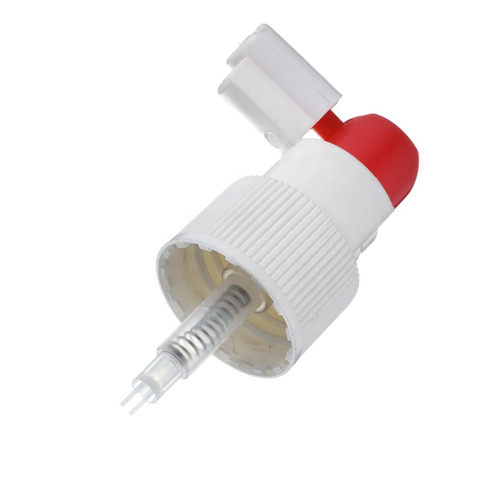 24mm white long nozzle fine mist spray pump with cap facial hair spray oral spray pump