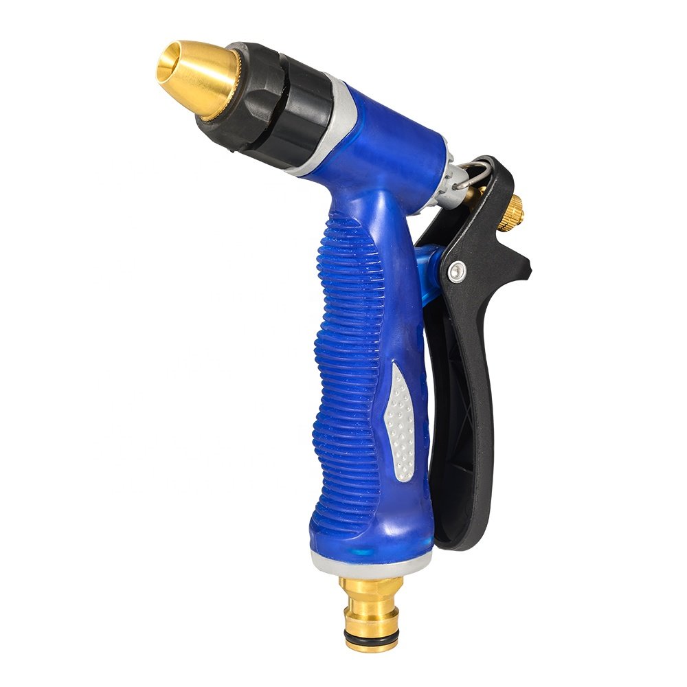High Pressure Garden Hose Nozzle 100% Heavy Duty Metal, Spray Gun with 4 Watering Brass Patterns Car Washing,watering,cleaning
