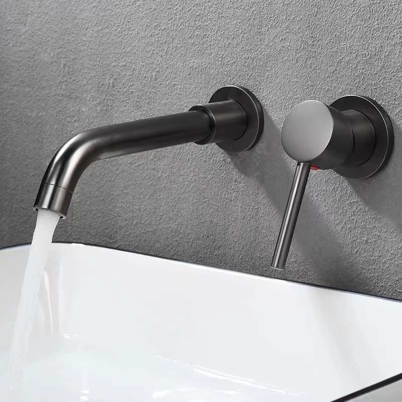 New Style Single Lever Basin and Separate Bathtub Mixer Wall-Mounted Brass Faucets for Bathroom Use Concealed Design