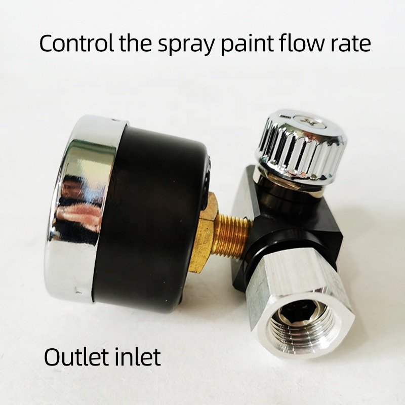Spray gun pressure gauge, paint spraying pressure regulator regulating valve, gun tail pressure gauge