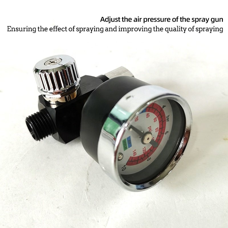 Spray gun pressure gauge, paint spraying pressure regulator regulating valve, gun tail pressure gauge
