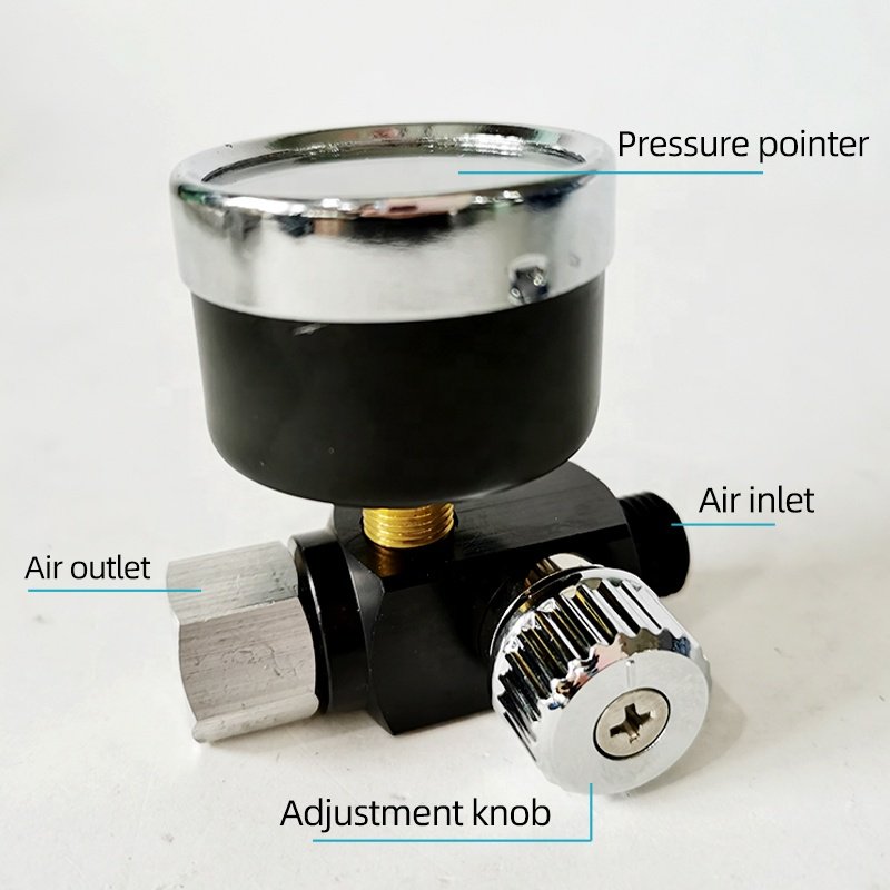 Spray gun pressure gauge, paint spraying pressure regulator regulating valve, gun tail pressure gauge