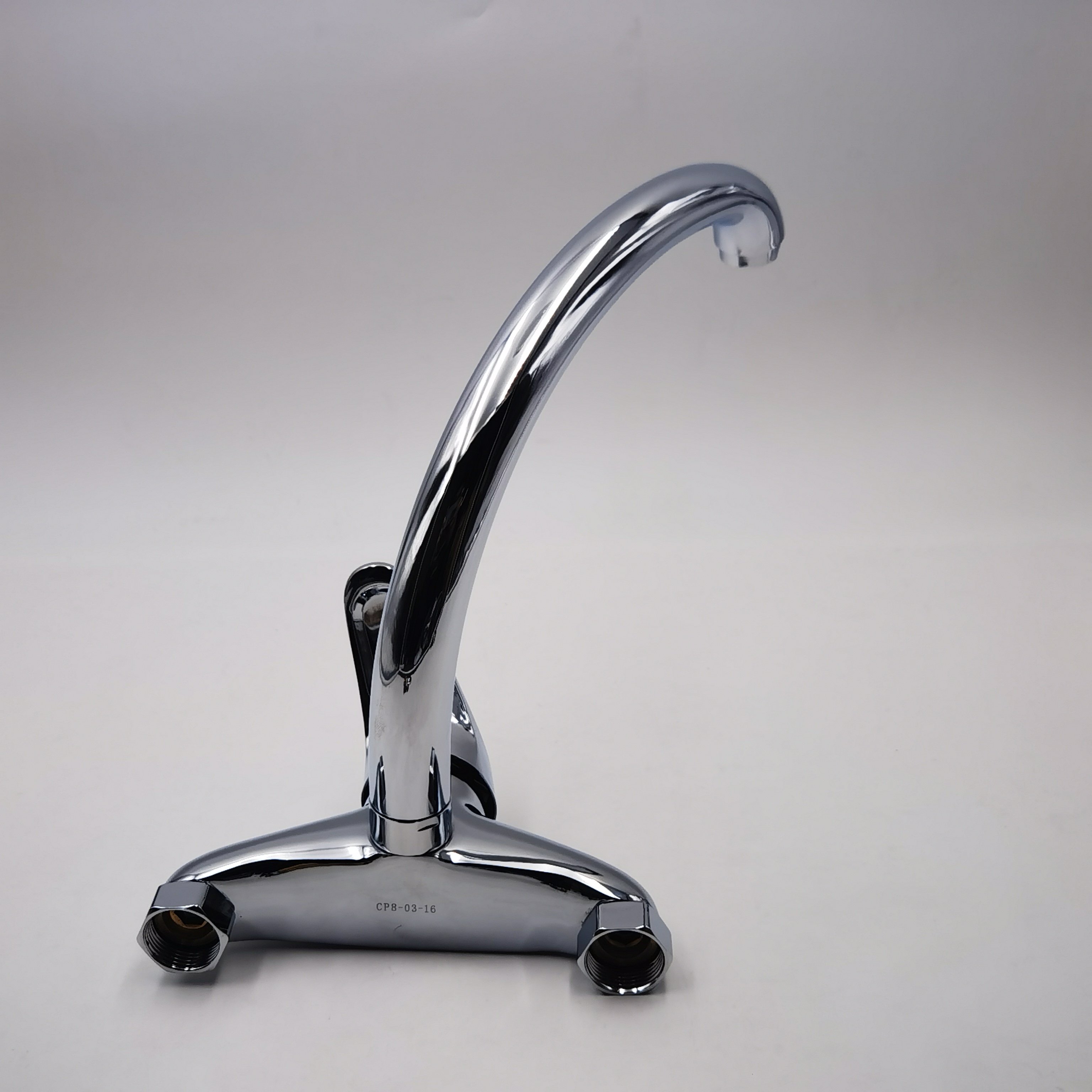 Modern Single Handle Brass Body Kitchen Faucet 1864C Wall Mounted Ceramic Valve Thermostatic Sense Features 2 Holes Installation