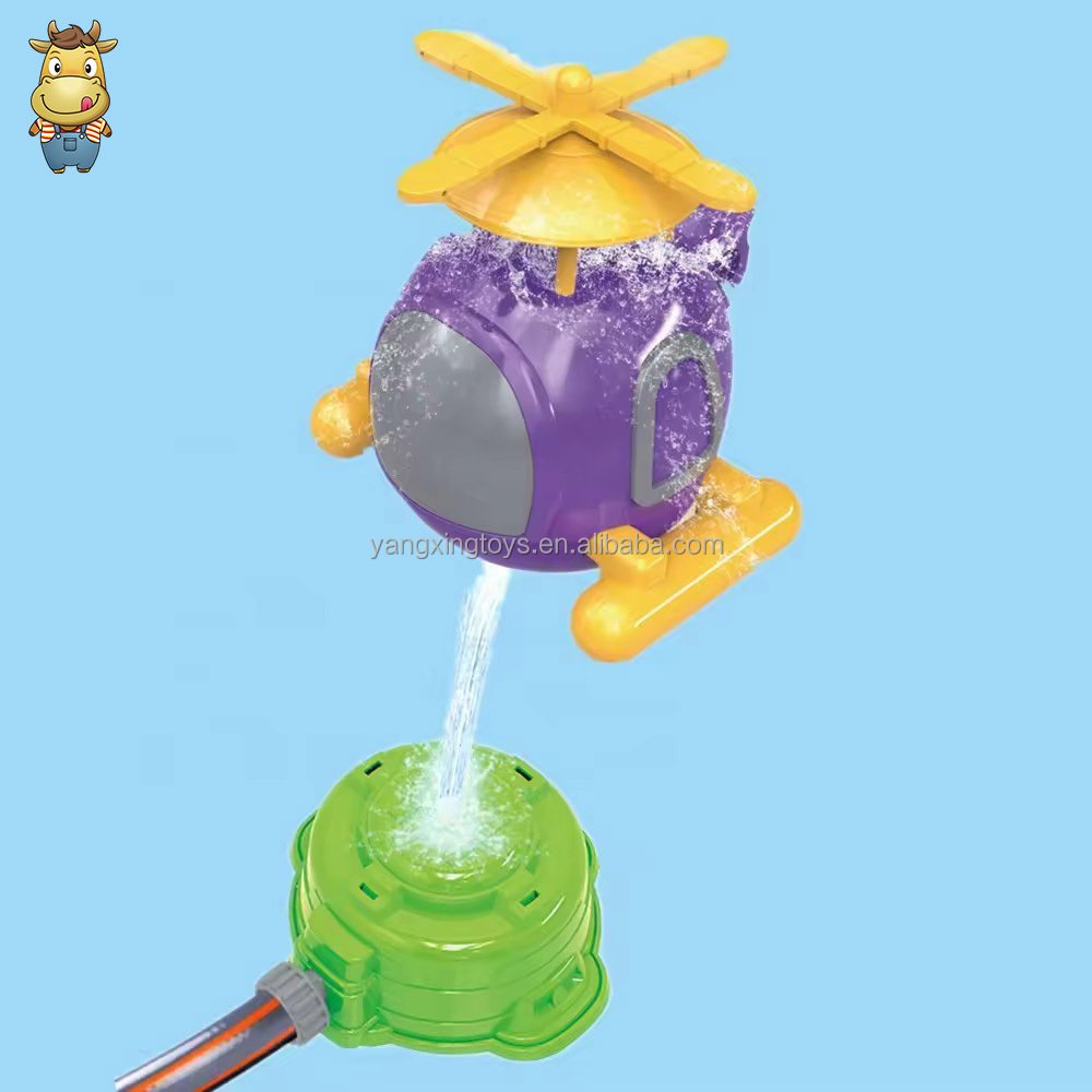 Helicopter Water Sprinkler Outdoor Summer Toys Garden Spinning Ejection Launch Water Valve Controller Spray Toys