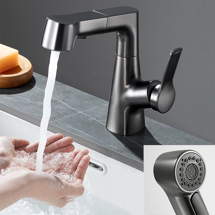 BM-3198G Modern Single-Hole Kitchen Sink Faucet Pull-Out Single-Handle Faucet with Ceramic Valve Core