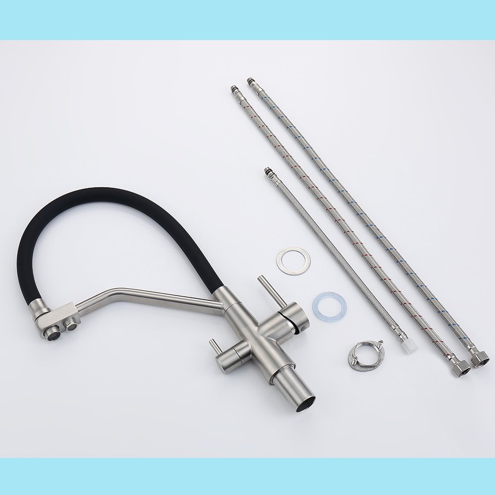 Adjustable Stainless Steel Kitchen Faucet 360 Degree Rotation Sink Pull Hot Cold Valve Basin Faucet Kitchen Faucet Extender