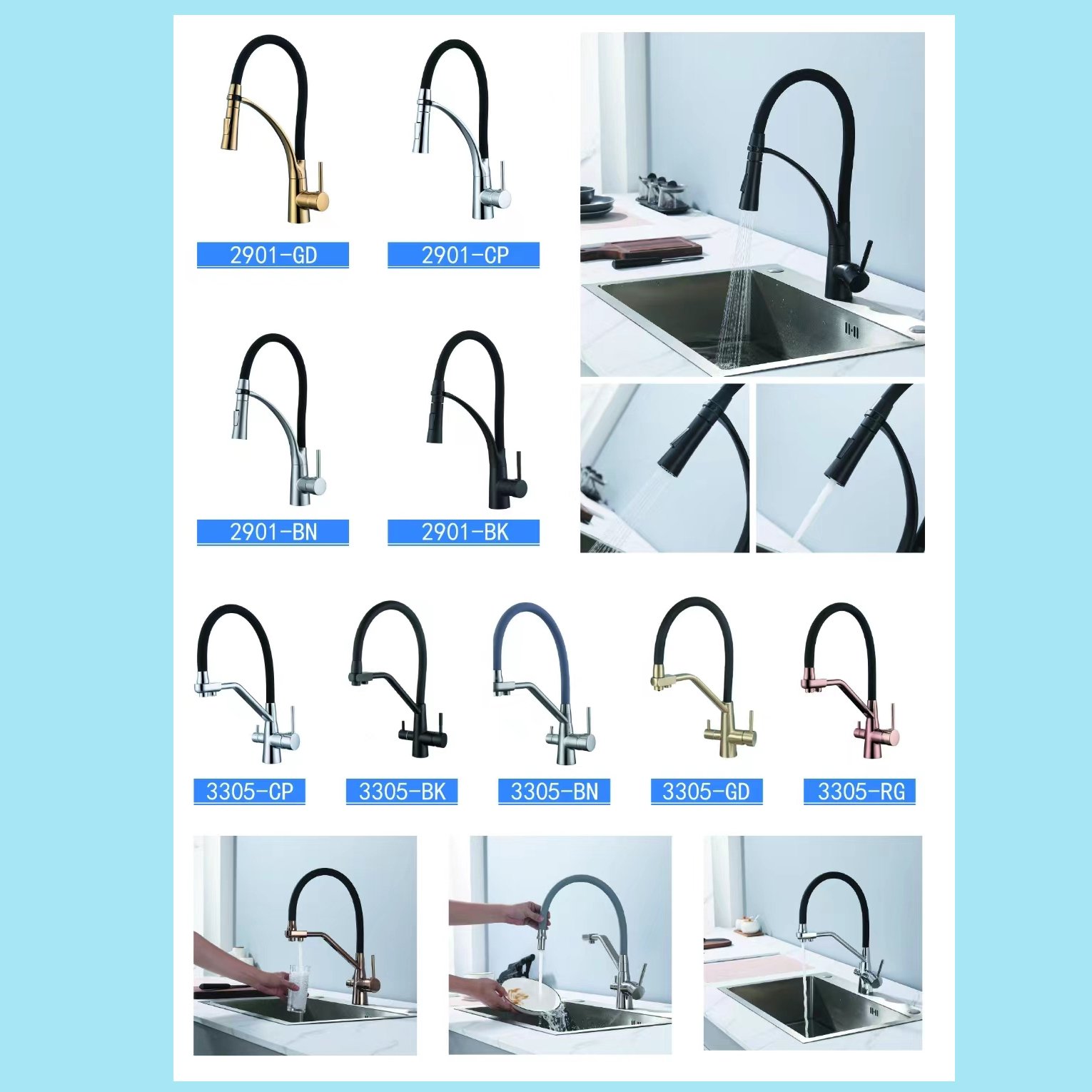 Adjustable Stainless Steel Kitchen Faucet 360 Degree Rotation Sink Pull Hot Cold Valve Basin Faucet Kitchen Faucet Extender