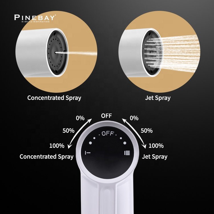 PINBAY 2024 New Products Bathroom Shower Set White Plastic Wall-mounted Shattaf Travel Toilet Sprayer for Healthy Cleaning