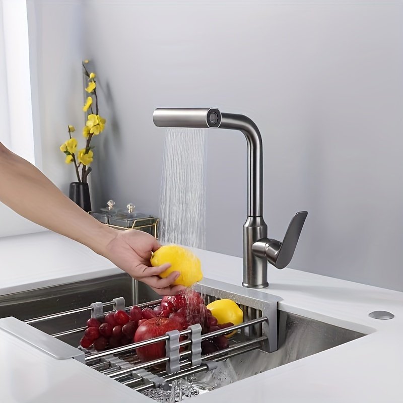 Single-Handle Pull-Down Pull-Out Deck Mounted Kitchen Faucet New Design Waterfall Sink Mixer Ceramic Valve Hot Cold Water Tap