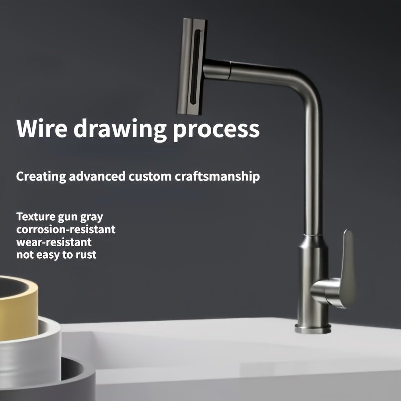 Single-Handle Pull-Down Pull-Out Deck Mounted Kitchen Faucet New Design Waterfall Sink Mixer Ceramic Valve Hot Cold Water Tap