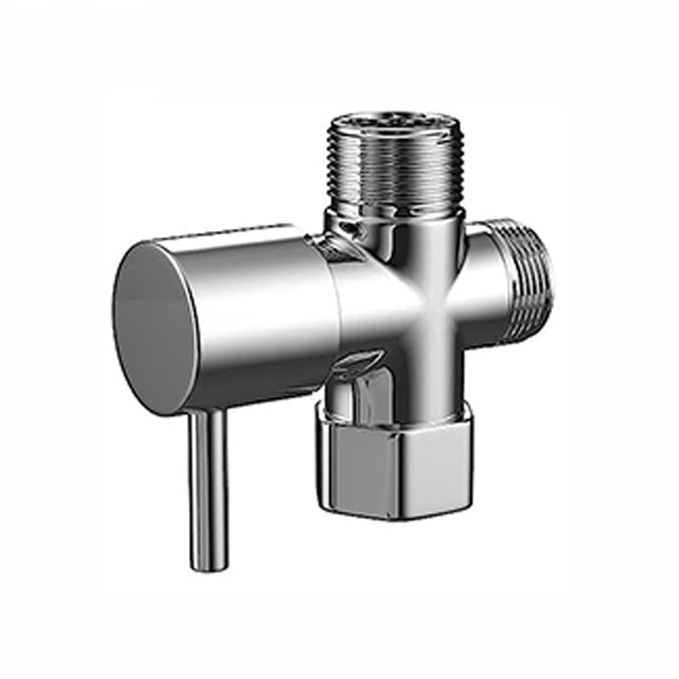 Brass T Adapter Valve Bidet Tee Connector 7/8" and 1/2" Thread for Handheld Toilet Spray