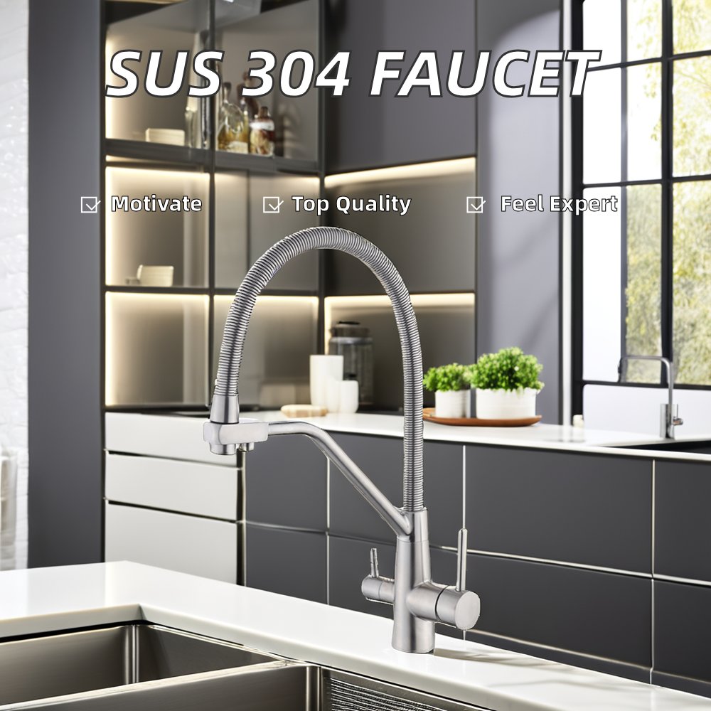 LULUMOM 3 Way Kitchen Tap with Water Filter Faucet Pull Down Kitchen Sink Mixer Tap Water Purifier Kitchen Sink Faucet