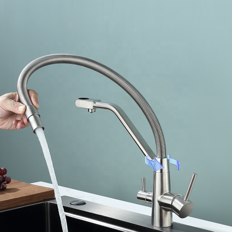 LULUMOM 3 Way Kitchen Tap with Water Filter Faucet Pull Down Kitchen Sink Mixer Tap Water Purifier Kitchen Sink Faucet