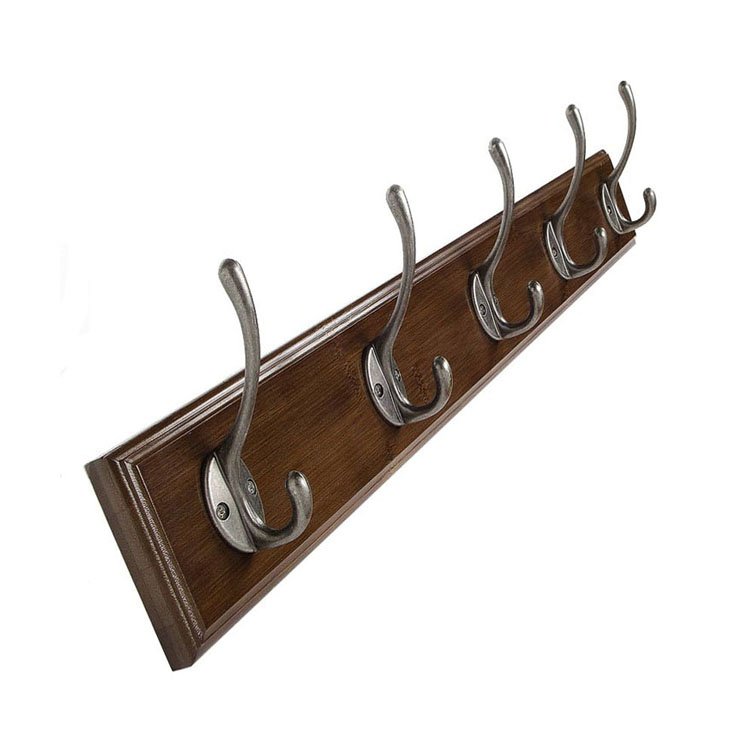 Wholesale Cheap Zinc Alloy Toilet Bathroom 4 5 6 7 8 Prong Coat And Hat Wall Mounted Hooks & Racks With Wooden Shelf For Kitchen