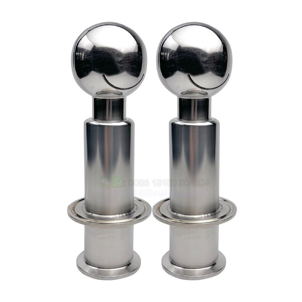 304 Stainless Steel Tri Clamp 1.5" to Tri Clamp 2" 2.5" 3" Tank Rotating CIP Spray Ball Tri Clover Compatible Cleaning Ball