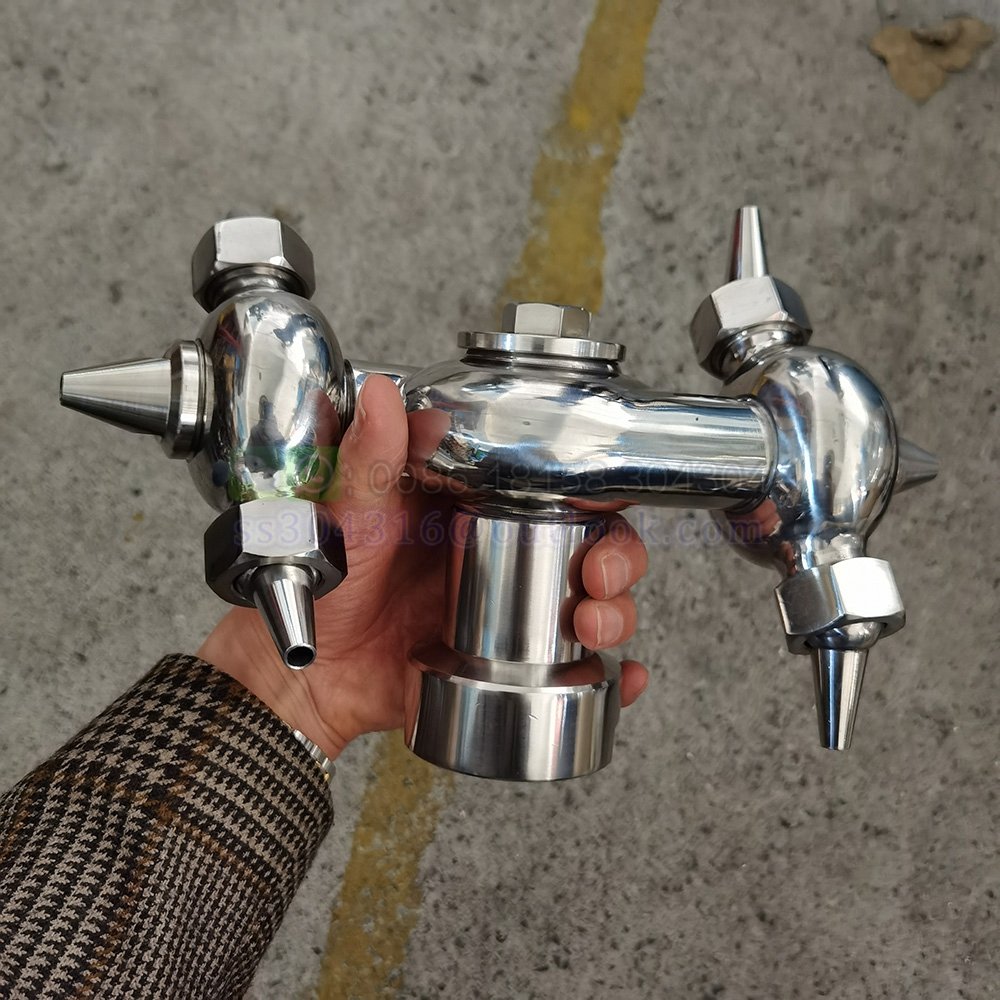 304 Stainless Steel Tri Clamp 1.5" to Tri Clamp 2" 2.5" 3" Tank Rotating CIP Spray Ball Tri Clover Compatible Cleaning Ball