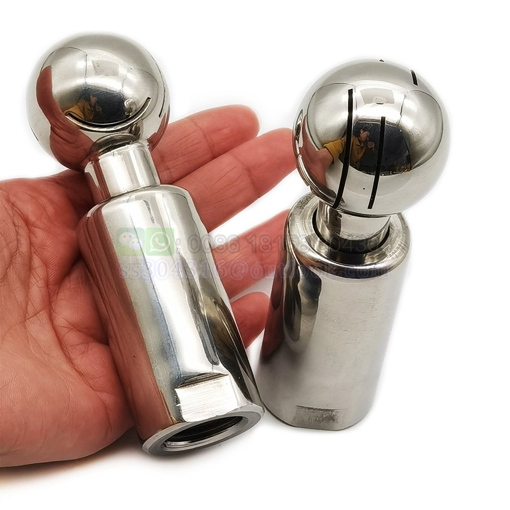 304 Stainless Steel Tri Clamp 1.5" to Tri Clamp 2" 2.5" 3" Tank Rotating CIP Spray Ball Tri Clover Compatible Cleaning Ball