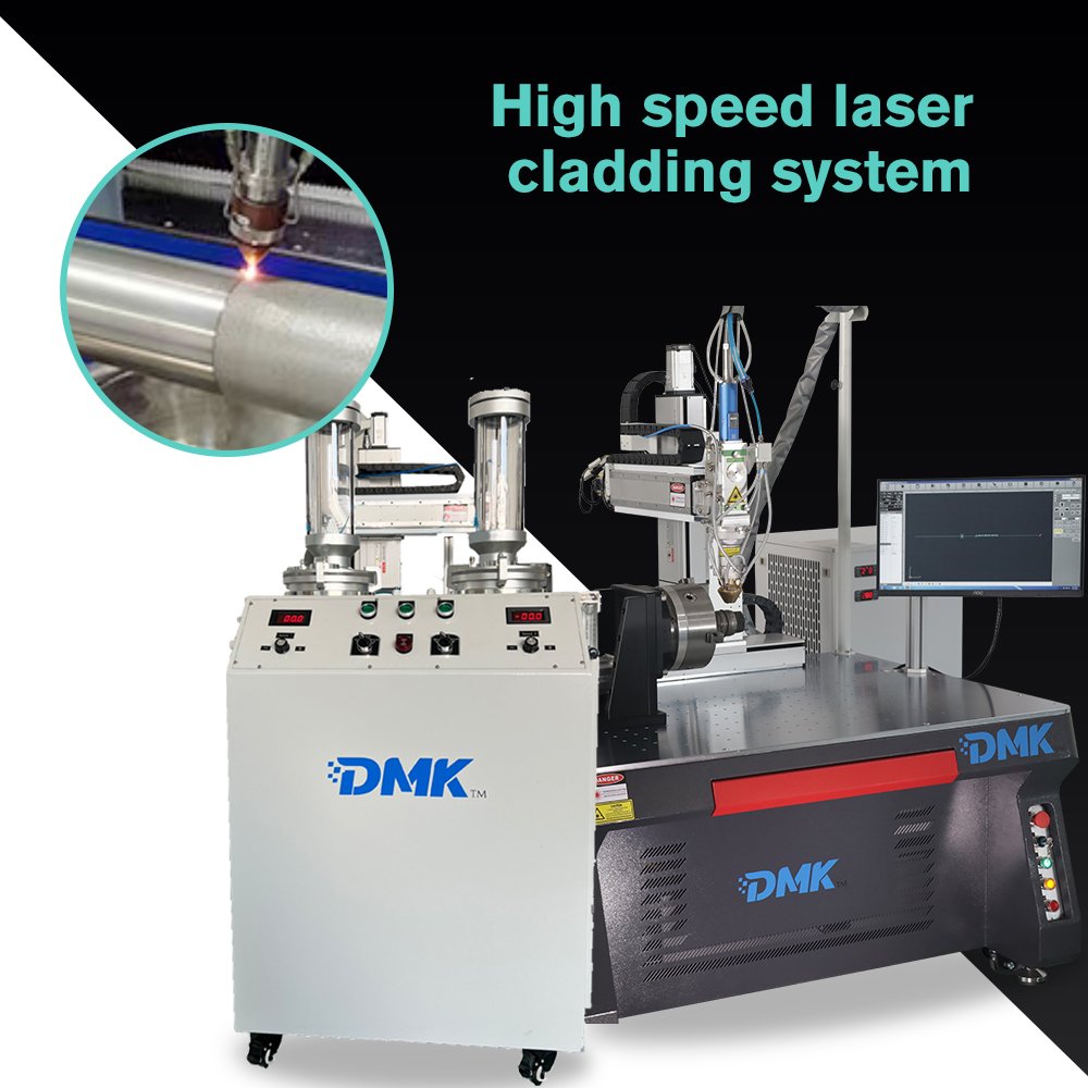 DMK 3kw fiber laser cladding machine double power feeding machine
