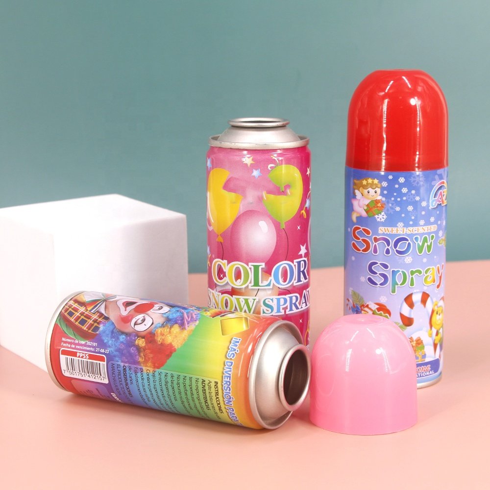Factory Snow Spray Metal Can Streamer Aerosol Tin Can With Valve