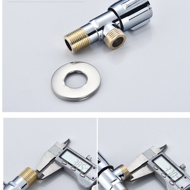Angle valve pure copper 304 stainless steel large flow one in two out three-way cold and hot all copper triangle valve