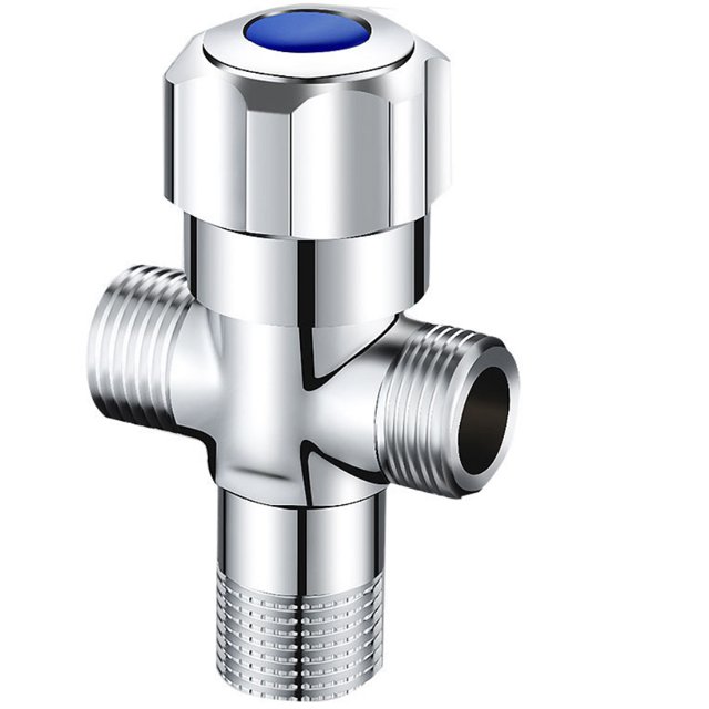 Angle valve pure copper 304 stainless steel large flow one in two out three-way cold and hot all copper triangle valve