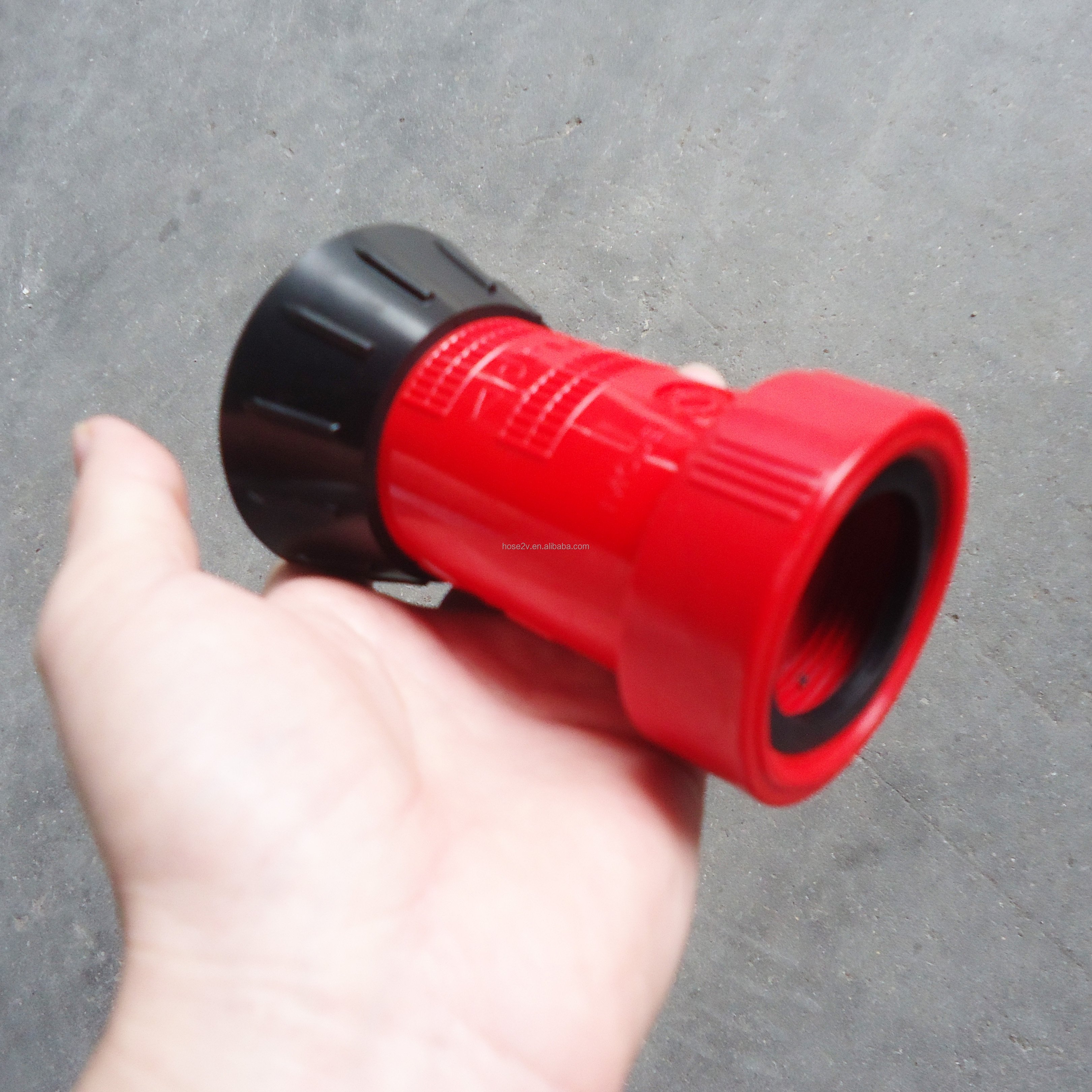 Red Plastic Spray Jet Fire Hose Nozzle for Fire Fighting Twist on off Type Nozzle