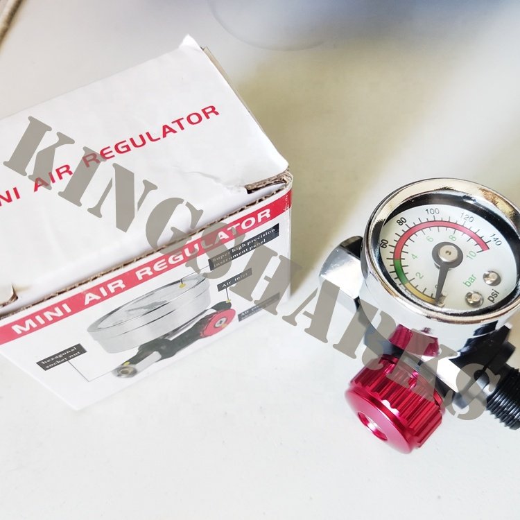 mini small air pressure regulator pneumatic air spray gun Corrosion resistant glass stainless steel Pressure gauge regulator