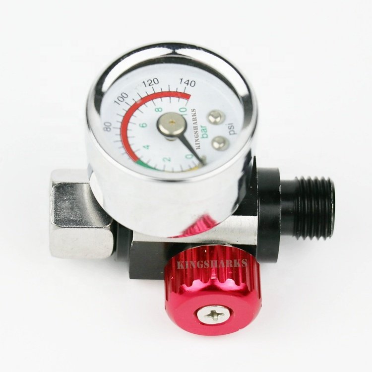 mini small air pressure regulator pneumatic air spray gun Corrosion resistant glass stainless steel Pressure gauge regulator