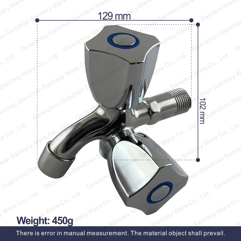Durable 1 in 2 out Multi-functional Water Double Handle Faucet Outdoor Garden Washing Machine Mop Tap