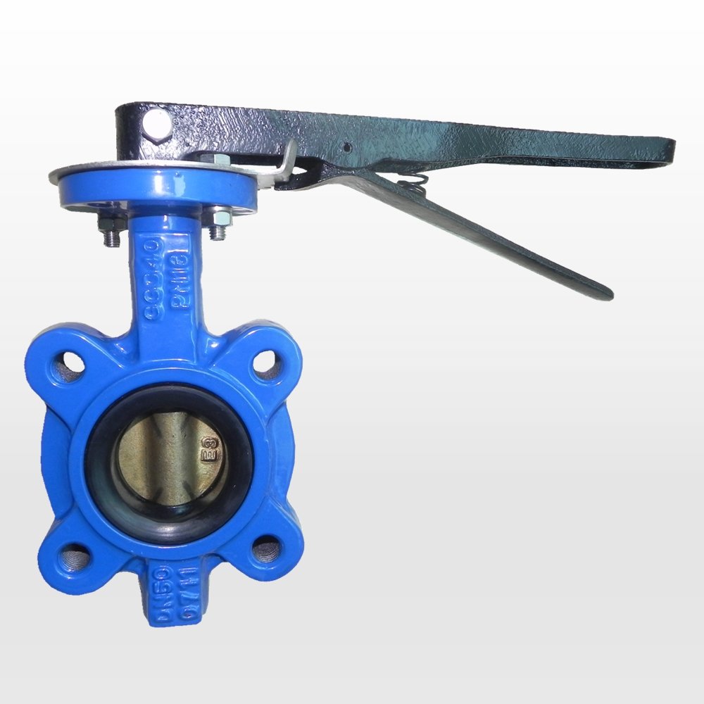 Long neck butterfly valve with wafer lug connection