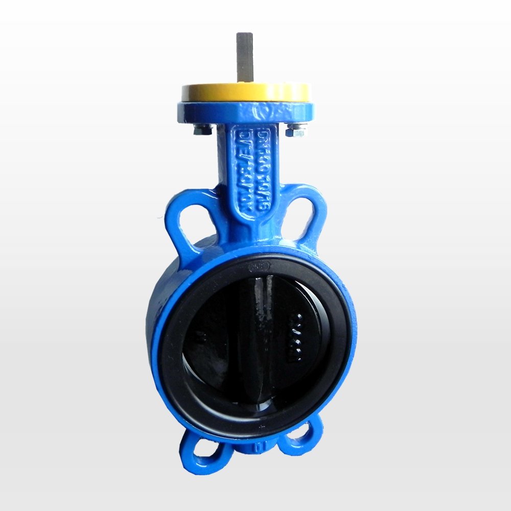 Long neck butterfly valve with wafer lug connection