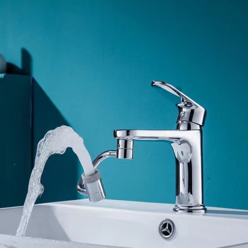long neck 1080 degree swivel chrome kitchen and basin faucet rotate nozzle aerator spray