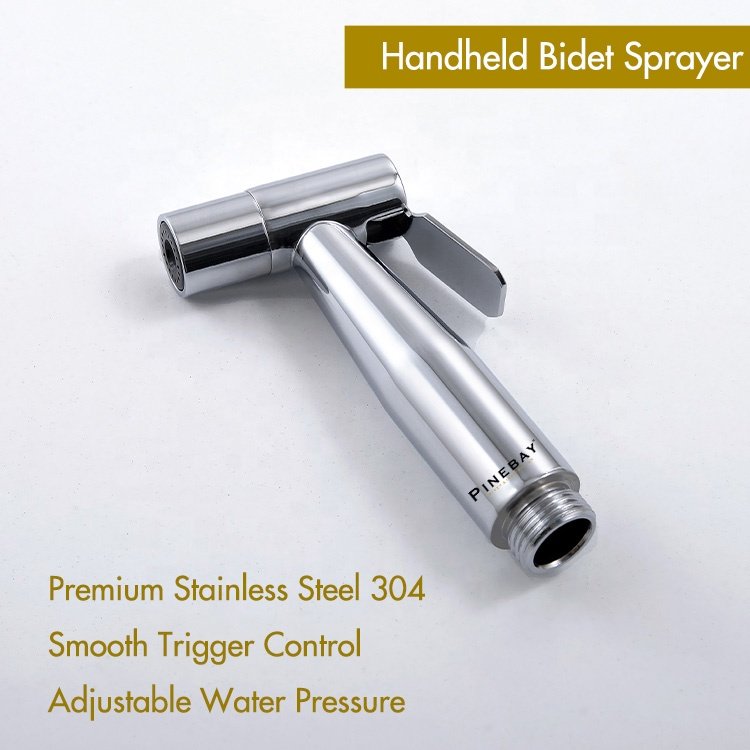 PINEBAY Quality Assurance Best Hand Held Wall Faucet Mounted Mixer Hot Cold Water Shattaf Toilet Bidet Sprayer Set With T valve