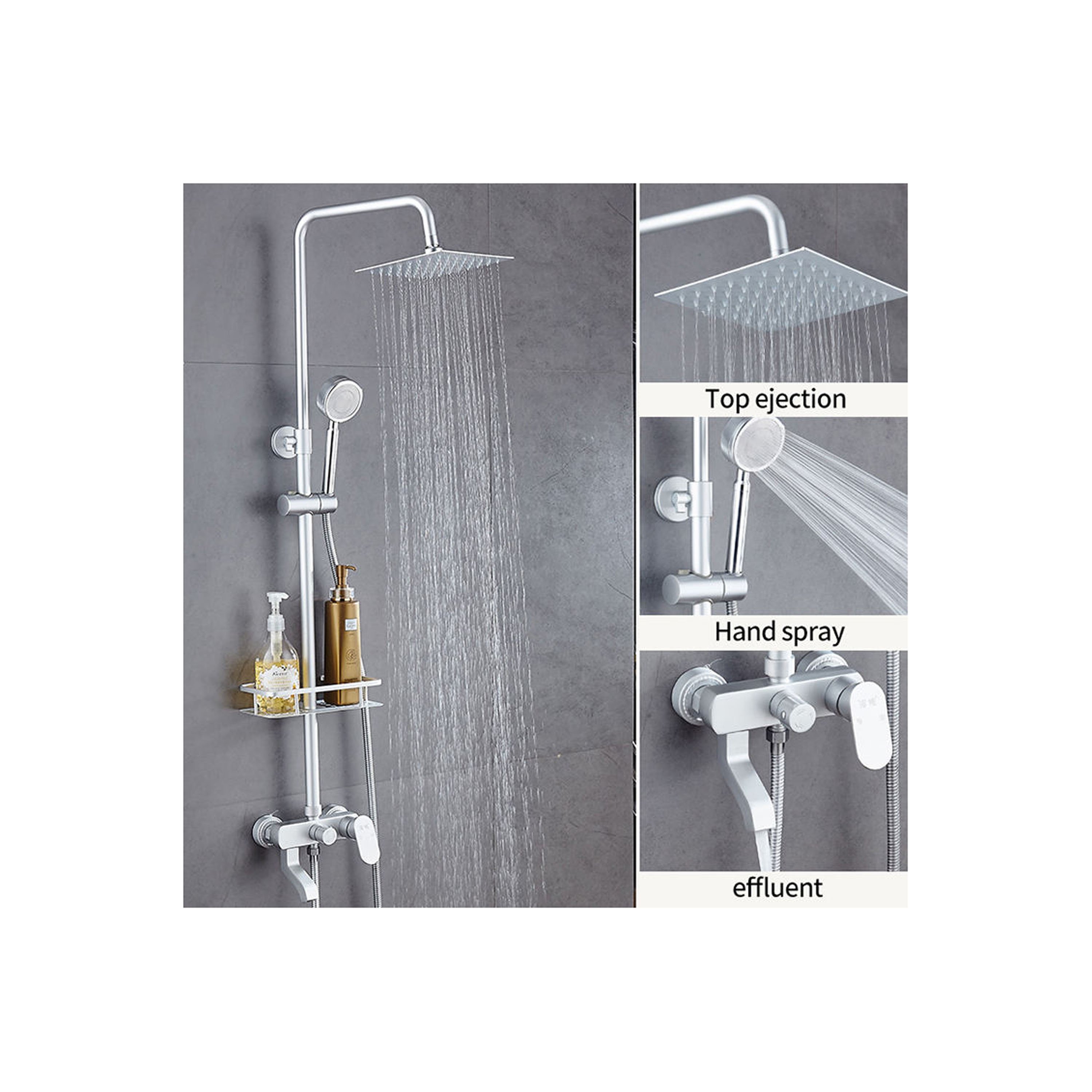 2024 Latest Piano button Shower Mixer Set Bathroom Shower 304 Stainless Steel Faucet Shower Set