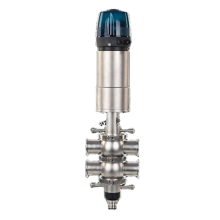 Sanitary Stainless Steel Pneumatic Clamped Double Seat Mixing Proof Valve