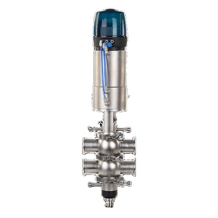 Sanitary Stainless Steel Pneumatic Clamped Double Seat Mixing Proof Valve