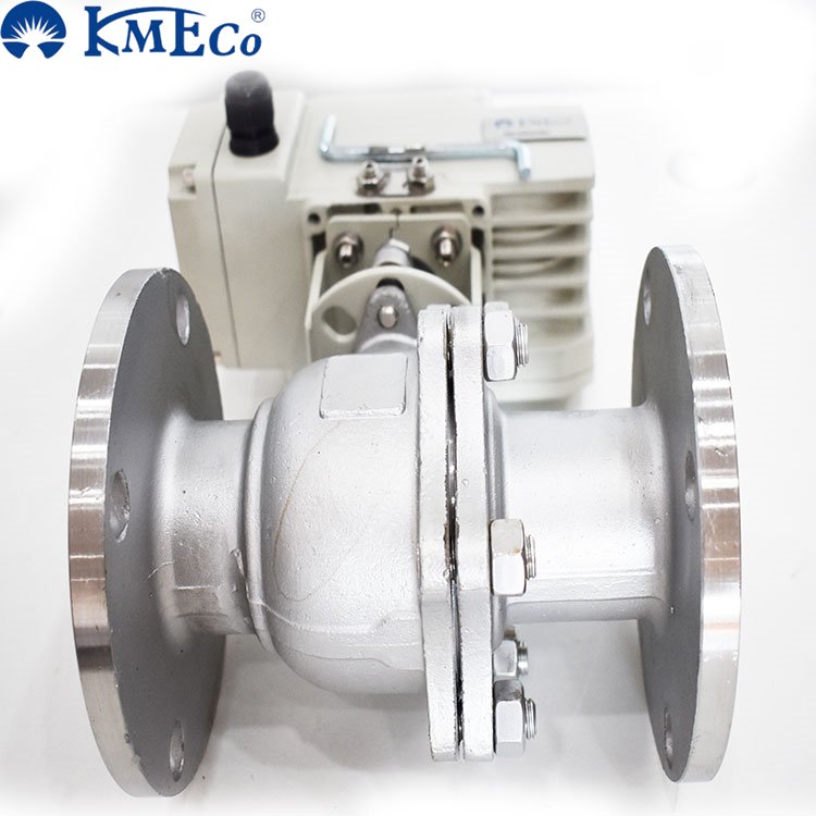 KMECO Customized Stainless Steel Flange Two Head Pneumatic Valve Ball Fitting