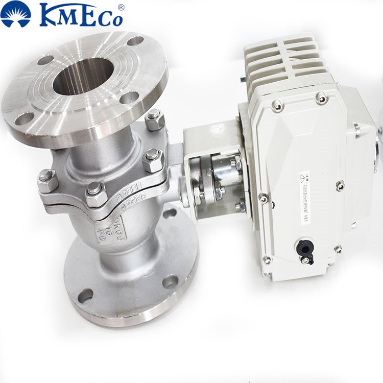 KMECO Customized Stainless Steel Flange Two Head Pneumatic Valve Ball Fitting